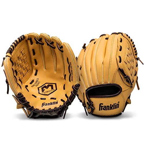 Franklin Sports Field Master Baseball + Softball Glove - Field Master Adult + Youth Baseball + Softball Mitt - Men's + Women's Gloves - Right Hand Throw - color: Camel, style: 10.5" - Basket Web