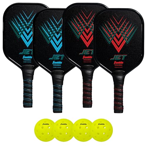 Franklin Sports Beginner Pickleball Sets - 2 + 4 Player Sets - Aluminum Paddles + X-40 Pickleballs - USA Pickleball (USAPA) Approved - style: 4 Player Set