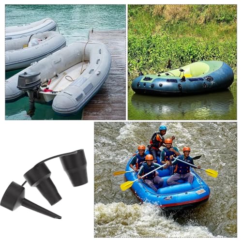 Black Inflatable Pump Adapter Plastic Nozzle Pump Nozzle Head Air Inflator Adaptor Replacement Nozzles 3 Sizes for Home Nozzles