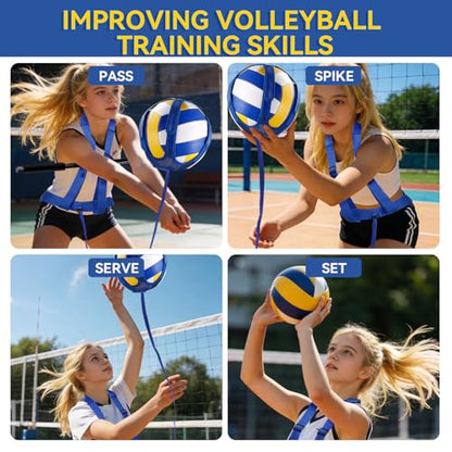 Volleyball Training Equipment - Solo Volleyball Trainer Aid for Serve, Spike, Set, Pass - Adjustable Volleyball Equipment and Practice Sticks for Beginners & Lovers