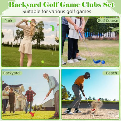 3 Pack 36" Backyard Golf Club with 6 Balls Outdoor Game Set, Right Hands Training Practice Course Portable Golf Play Gift for Family Beach Camping Lawn Park Yards Grass Home Indoor