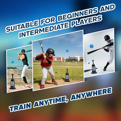 Ball Popper Baseball Training Equipment – Timing & Hitting Skill Development, Spring-Powered Pop Up Tee Batting Trainer for Practice Without a Pitcher (1 Popper Ball Included)