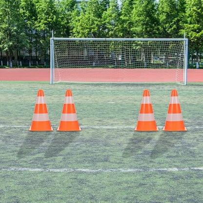 Football Training Marker Cones Bucket Set, 9-inch Orange Soccer Obstacle Cones for Agility Drills, 2pcs Football Training Equipment for Outdoor Practice and Coaching