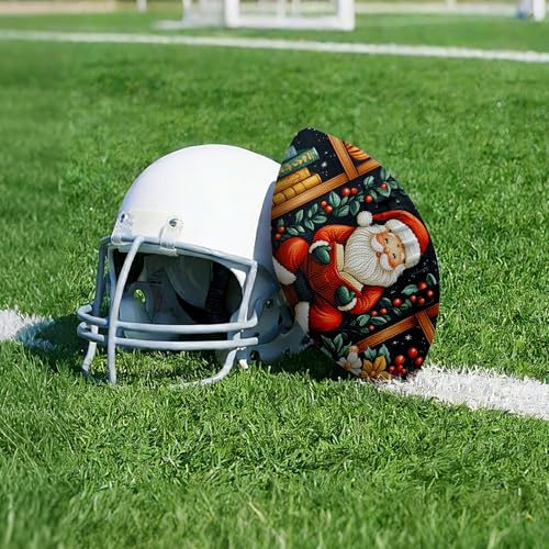 American Football, Official Size 11.9 x 7.3 Inch, Premium Composite Leather High-Grip Ball with Pro-Style Lacing, Unique Prints for Training, Games & Gifts - color: Santa Claus