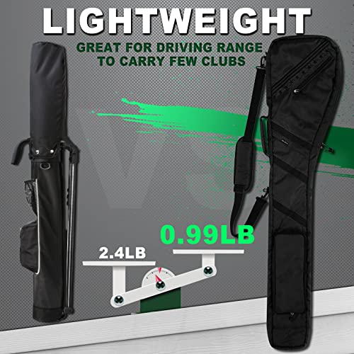Big Teeth Golf Sunday Bag, Small Golf Bag Lightweight, Par 3 Golf Bag for A Few Clubs Driving Range, Practice with Carry Shoulder Strap Foldable Multi-Colour