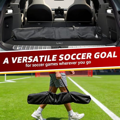Soccer nets for Backyard, 12X6FT Soccer Net Easy Setup, Portable Soccer Goals for Backyard with Upgraded Collapsible Metal Base, Outdoor Indoor Soccer Goal Net for Practice with Carry Bag