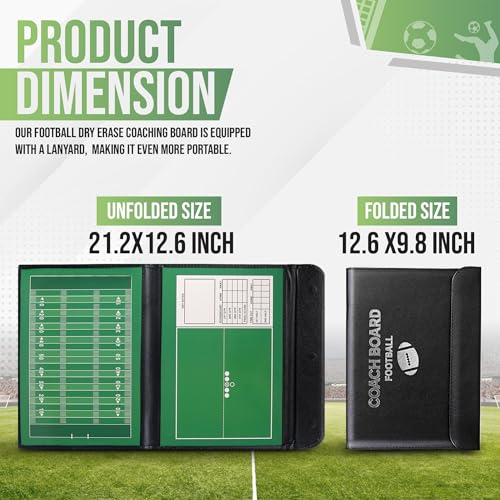 ZPU Dry Erase Coaching Board, Magnetic Coaches Clipboards, Portable Foldable Tactics Board with Dry Erase Marker Pen and Magnets – Basketball, Football, Soccer, Hockey