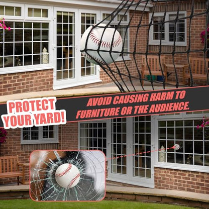 Storgem Baseball Batting Cage Net, Frame Not Include, Baseball and Softball Cage Netting with Door, Target Cloth, Heavy Duty Enclosed Hitting Cage Net for Backyard and Indoor