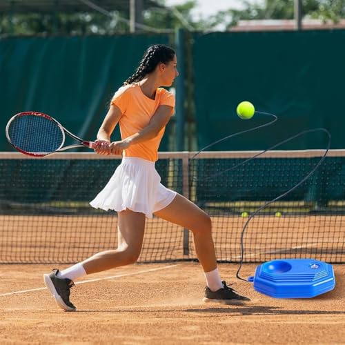 IBHOO Tennis Ball Training Baseboard, Tennis Practice Rebounder, Portable Tennis Trainer for Self Training, Anti Skid Treatment at the Bottom, for Backyard Home - color: Rectangular Blue