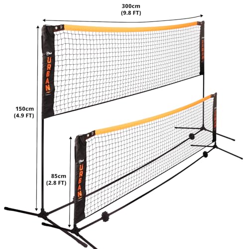 Flick High-Low Maxi Soccer Tennis Net for Outdoors – Adjustable Height for Multi-Purpose Usage – Lightweight Portable Training Equipment with Carry Case