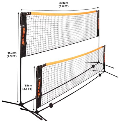 Flick High-Low Maxi Soccer Tennis Net for Outdoors – Adjustable Height for Multi-Purpose Usage – Lightweight Portable Training Equipment with Carry Case