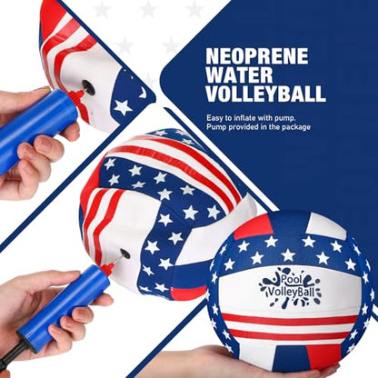 Honoson Pool Water Volleyball Size 5 Inflatable Waterproof Swimming Volleyball Soft Neoprene Water Balls with Pump for Outdoor Beach Pool Outdoor