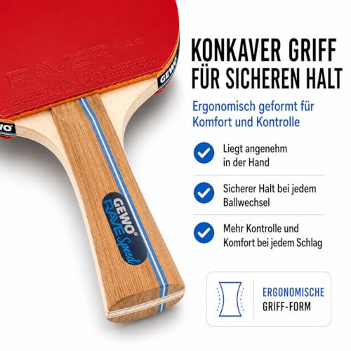 GEWO Rave Speed Pre-Table Tennis Racket Set