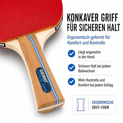 GEWO Rave Speed Pre-Table Tennis Racket Set