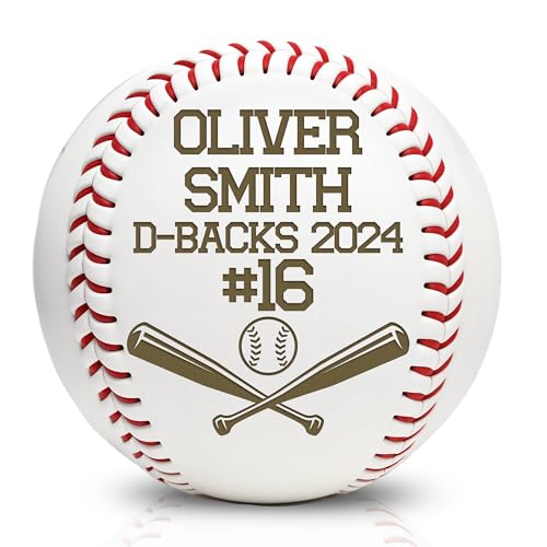 Personalized Baseball Ball with Custom Name, Engraved Ball, Personalized Baseball Gifts for Team, Coach, Player, Senior, Custom Award Trophy, Engraved Gift Thank You Coach - style: Baseball Bats