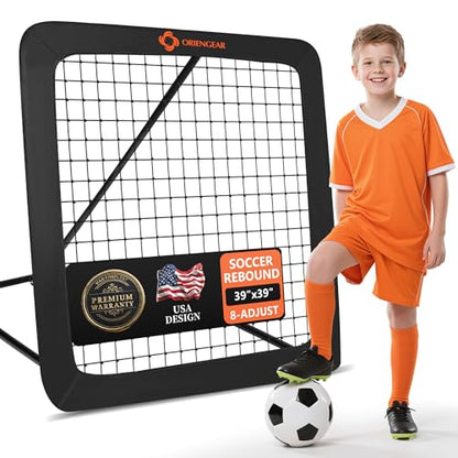 Soccer Rebounder with 8 Angle Adjustments, Baseball Rebound 40 x 40 inch Durable and Versatile Soccer Bounce Back Net for Backyard, Kids Teens & All Ages Soccer Volleyball Lacrosse Training Equipment
