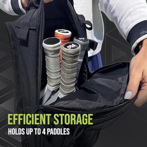Professor Pickleball CourtCommander Pickleball Backpack - Lightweight & Efficient Pickleball Bag - Holds 4 Paddles, 6 Balls, & Cup Holder - Tactical Style
