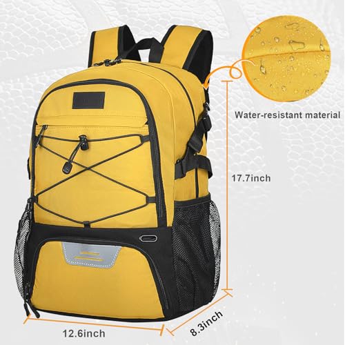 Goloni Soccer Backpack,Basketball Backpack with Ball Compartment & Shoe Compartment,Backpack for Basketball,Soccer - color: orange