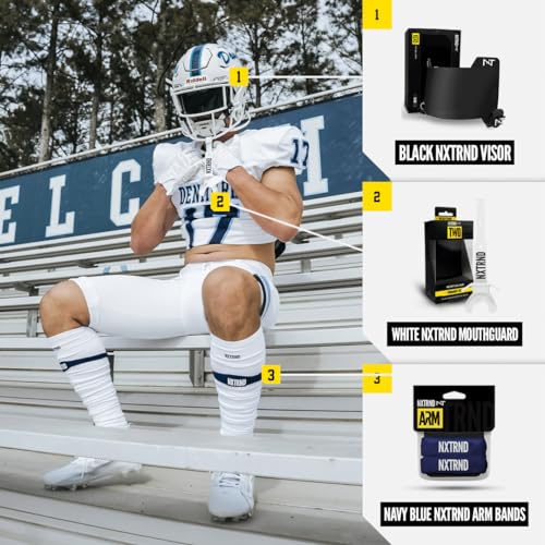 1 Pair Nxtrnd Bicep Bands, Sweat-Absorbent Arm Sweatbands, Football Accessory - color: Navy Blue