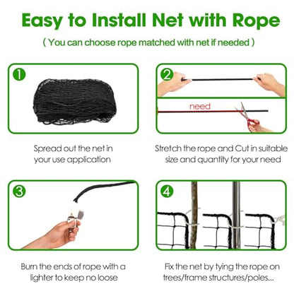 Baseball Softball Backstop Nets, Heavy Duty Sports Netting Barrier #18 Baseball Netting 10'x10'/10'x20'/15'x15'… - size: 10*50ft