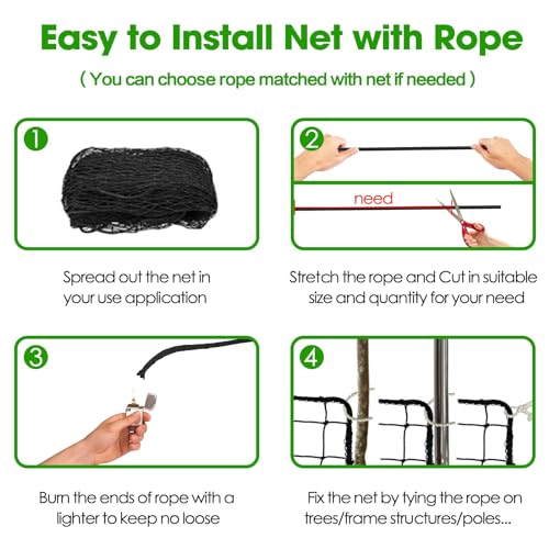 Baseball Softball Backstop Nets, Heavy Duty Sports Netting Barrier #18 Baseball Netting 10'x10'/10'x20'/15'x15'… - size: 15*40ft