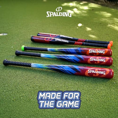 Spalding - Junior Bat and Ball Set, 29" Bat with 3 Training Balls, Beginner Backyard Baseball Fun, Outdoor Play for Kids (Orange)