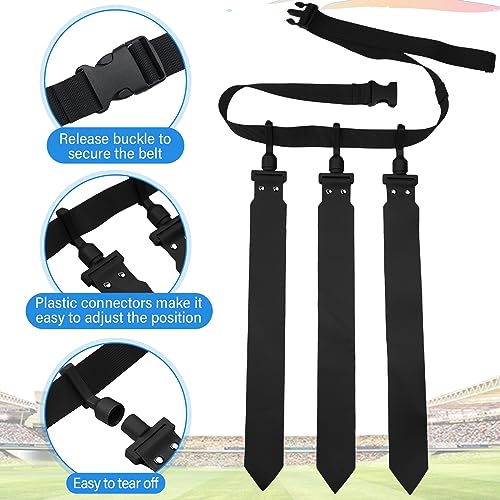 Hungdao 10/12 Players Flag Football Belts and Flags Adjustable Football Belts for Kids Teens Adults Team Training Sport Event - color: Black, White