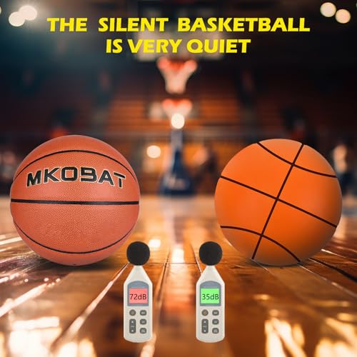 Size 7 (29.5") Silent Basketball High-Density Soft Foam and Low Noise Indoor Training Ball Easy Grip Highly Elastic Practice Ball