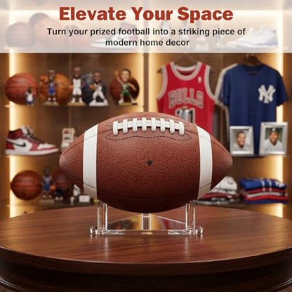 6 Pcs Acrylic Basketball Holder & Soccer Ball Stand, Transparent Display Stand for Basketball Football & Volleyball, Clear Sports Ball Storage Rack with Rods, Easy to Assemble