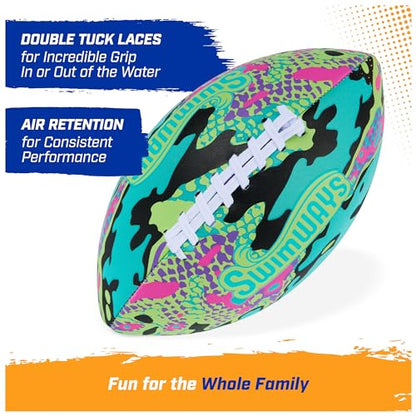 Swimways Hydro Waterproof Football, Outdoor Games for Adults and Kids, Swimming Pool Accessories and Pool Party Games,9.25 Inches, Green - color: Blue (New Version)