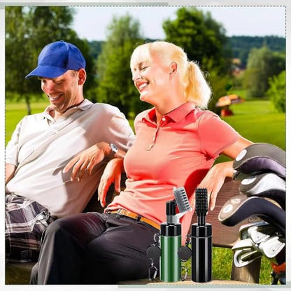 Golf Club Spray Water Cleaner, Golf Club Cleaning Brush Set,Golf Club Cleaner Brush with Retractable Clip and Squeeze Water Bottle Holds 5 Ounces of Water, Golf Gifts for Men Women - color: Black