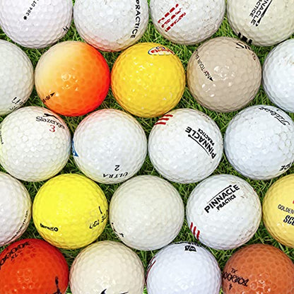 Bastex 100 Hit-Away Used Golf Balls Bulk - Recycled Golf Balls for Men - Practice & Range Golf Balls - Mix in Mesh Shag Bag