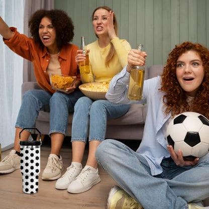 30 oz Tumbler with Handle Flip Straw Leak Proof - Soccer Cup 30oz Tumbler Travel Coffee Mug with Handle - Birthday Gifts for Women Men Soccer Lovers Fans 30 Ounce Stainless Steel Cup - color: Soccer
