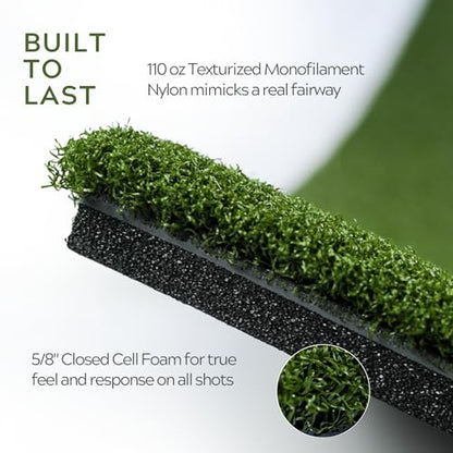 The Original Country Club Elite® by Real Feel Golf Mats® 5' X 8' Simulator Size Golf Mat | Heavy Duty Commercial Practice Mat | Accepts A Real Tee | Swing Down and Through | Indoor/Outdoor