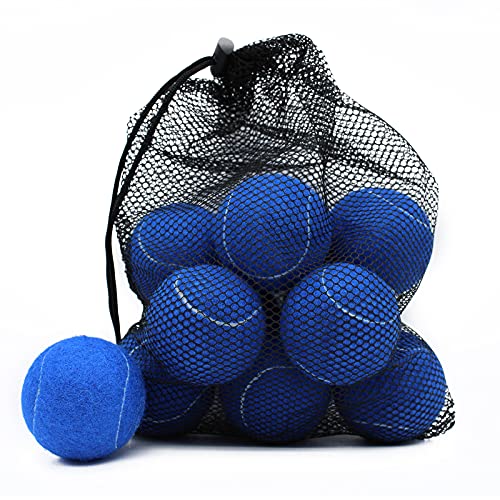 Magicorange Tennis Balls, 12 Pack Advanced Training Tennis Balls Practice Balls, Come with Mesh Bag for Easy Transport, Good for Beginner Training Ball - color: Blue