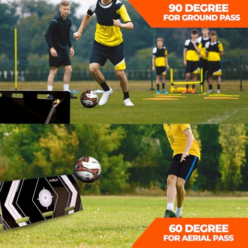 Portable Soccer Rebounder Board - Dual Angle Training Wall for Passing & Shooting - Large Surface Area - size: 40x16 Inch