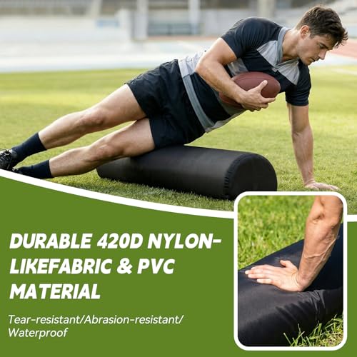 2 PCS Inflatable Football Step Over Dummy with Air Pump, Tackle Dummy with Handles for Easy Storage & Portability, Football Training Equipment for Enhancing Footwork Drills/Athletic Skills