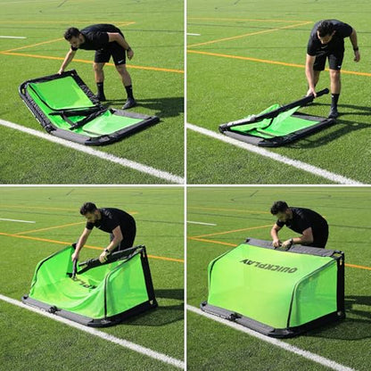 QuickPlay Pro Alu Training Soccer Goals - Portable Pop Up Soccer Goals with Aluminum Frame, Backyard Soccer Nets for Kids Soccer & Soccer Training Equipment with 10-Second Foldable Packdown