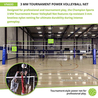 Champion Sports Official Volleyball Net Set - Multiple Styles