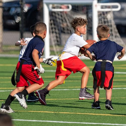 12 Player Adjustable Flag Football Youth/Adult Set, 3 Flags per Belt, Side Release Buckle, 36 Flags, 6 v 6 Set