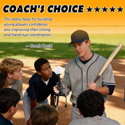 Big Ball Baseball Practice Popper, Pop Up Tee Balls to The Perfect Height for Batting Trainer, Batting Machine for Practicing Hitting Without a Pitcher - color: BLACK with 5 Big Balls