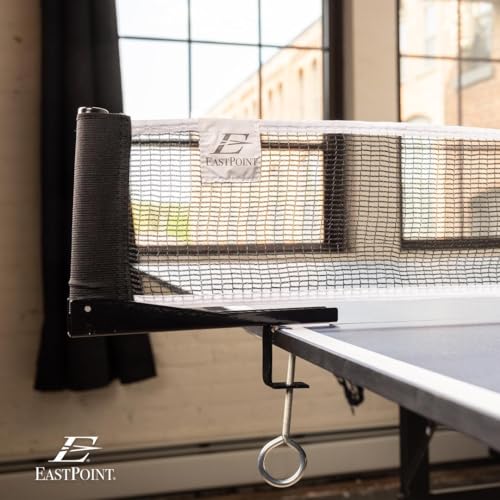 EastPoint Foldable Table Tennis Conversion Top - 9 ft x 5 ft, Blue - Zero-Assembly Ping Pong Table Topper - Tournament-Grade Bounce on Tennis Surfaces - Complete Net & Posts for Ping Pong Play
