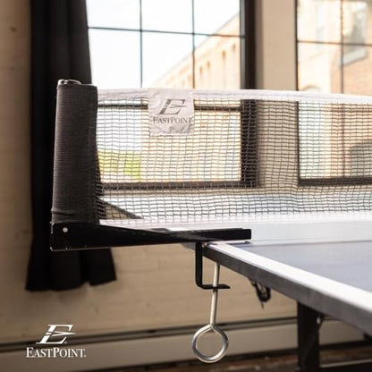 EastPoint Foldable Table Tennis Conversion Top - 9 ft x 5 ft, Blue - Zero-Assembly Ping Pong Table Topper - Tournament-Grade Bounce on Tennis Surfaces - Complete Net & Posts for Ping Pong Play