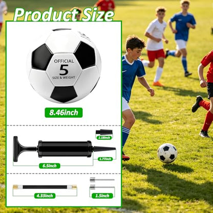 NICEMOVIC Deflated Soccer Balls Size 5 Bulk with Pumps, Operation Christmas Bulk Items for Adults Donation Charity Train Practice Game, Deflated Soccer Balls with Pump Needles Set - size: 24 Pack