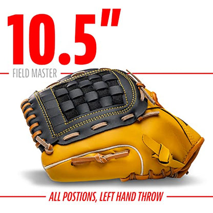 Franklin Sports Field Master Baseball + Softball Glove - Field Master Adult + Youth Baseball + Softball Mitt - Men's + Women's Gloves - Right Hand Throw - color: Tan, style: 10.5" - Basket Web