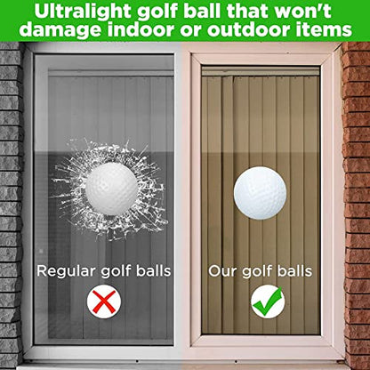 100 Pcs Training Golf Balls Hollow Golf Plastic Ball with Mesh Drawstring Storage Bags for Training, White
