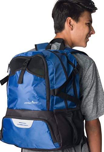 Athletico National Soccer Bag - Backpack for Soccer, Basketball & Football Includes Separate Cleat and Ball Holder - color: Blue