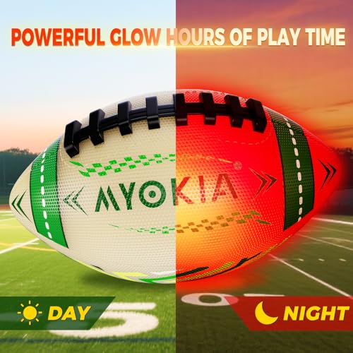 RGB Waterproof Rechargeable Light Up Football Birthday Gift, Glow in The Dark Football with Pump & USB Cable, Tri-Color (Red, Green, Blue), Size 6, Outdoor Night Games - style: Style 2