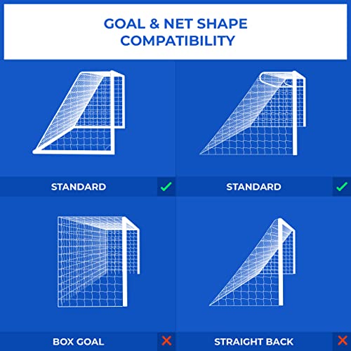 FORZA 16ft x 7ft Soccer Net - Single or Pair Soccer Nets | Replacement Soccer Goal Net for 16x7 Soccer Goals | White Mesh Net for Junior & Adult Soccer [Net Only] - style: Single Net [1x]