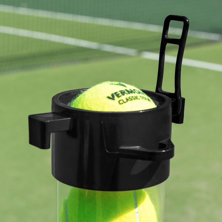 Vermont Tennis Ball Pick-Up Tube | 15 Ball Capacity - Lightweight PVC Design Durable Rubber Base - Quick Release Straps Easy Collection - Training Practice Equipment